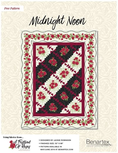 Festival Of Roses Quilt Pattern Midnight Noon